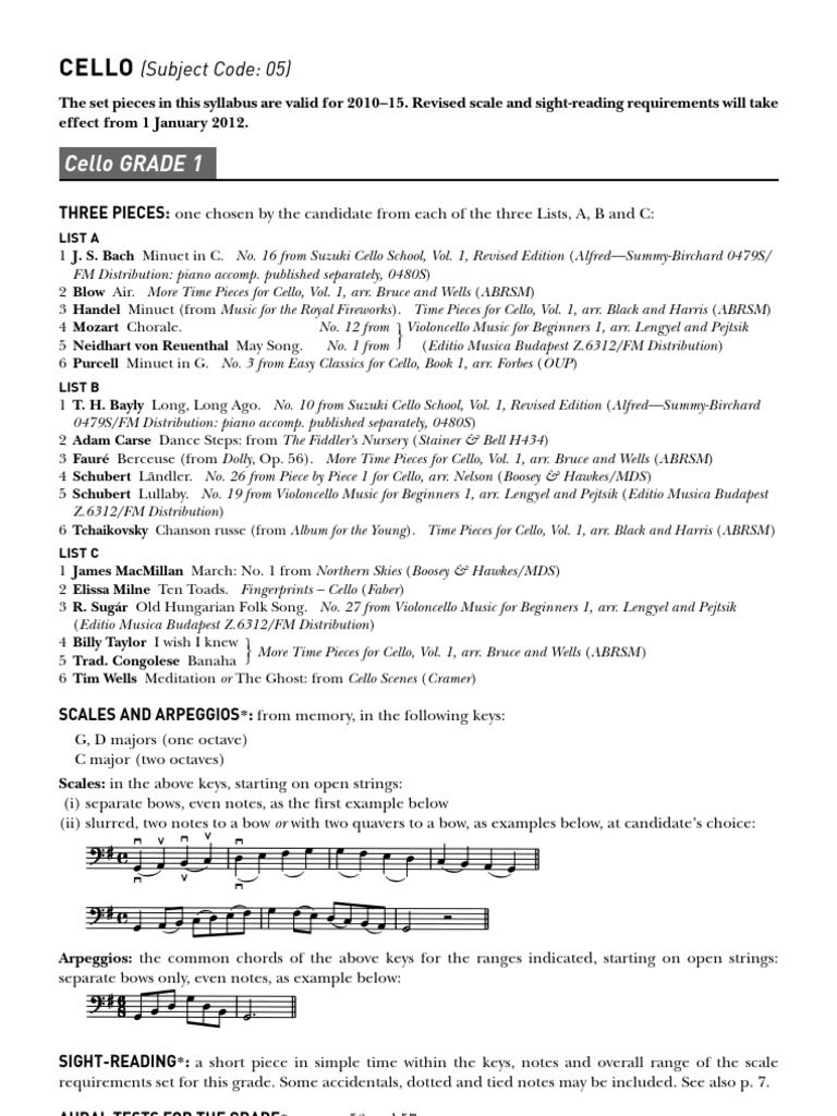 Cello Complete 10 Cello Scale (Music)