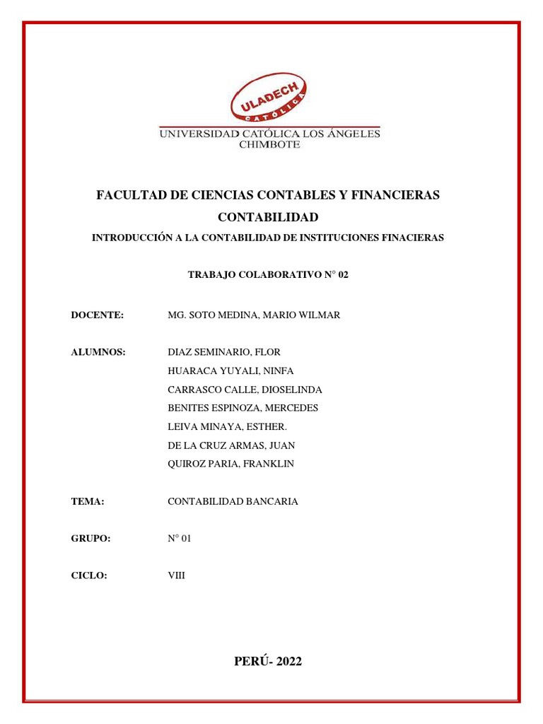 Contabilidad Bancaria Pdf Contabilidad Bancos