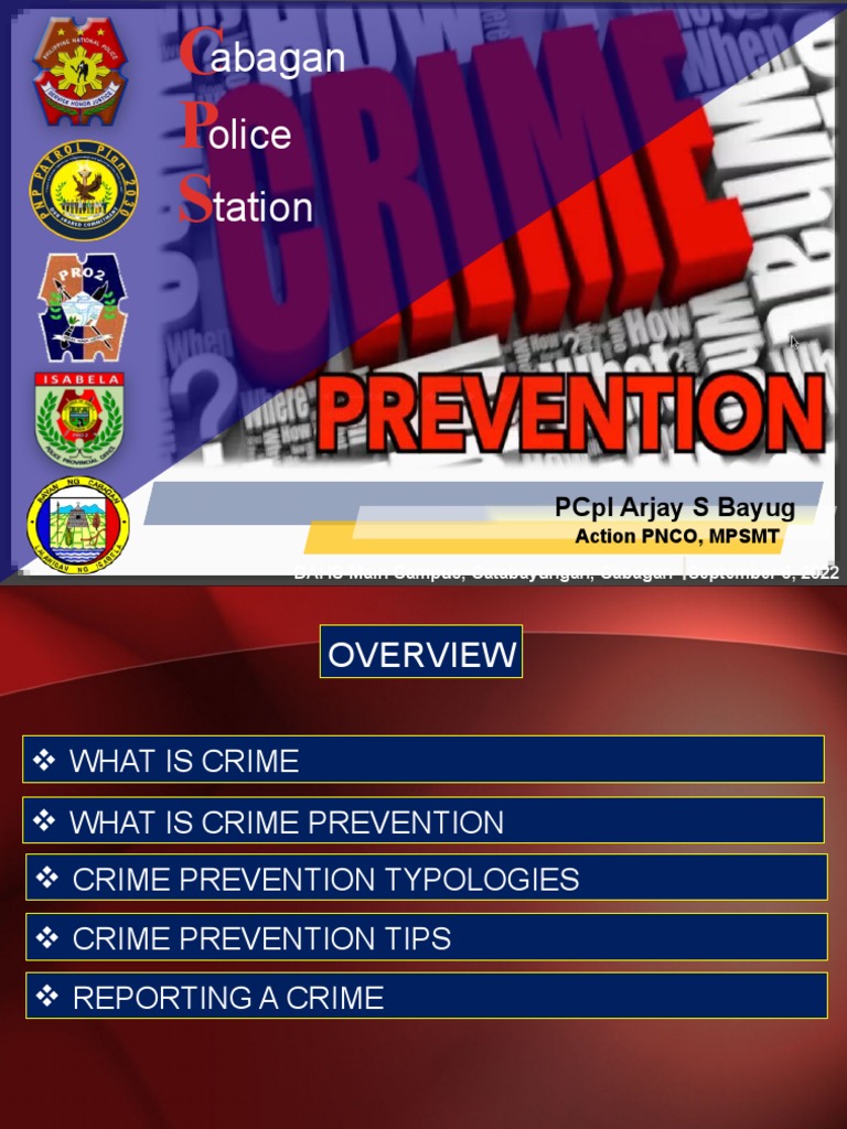 Crime Prevention Lecture Pdf Preventive Healthcare Crime Prevention