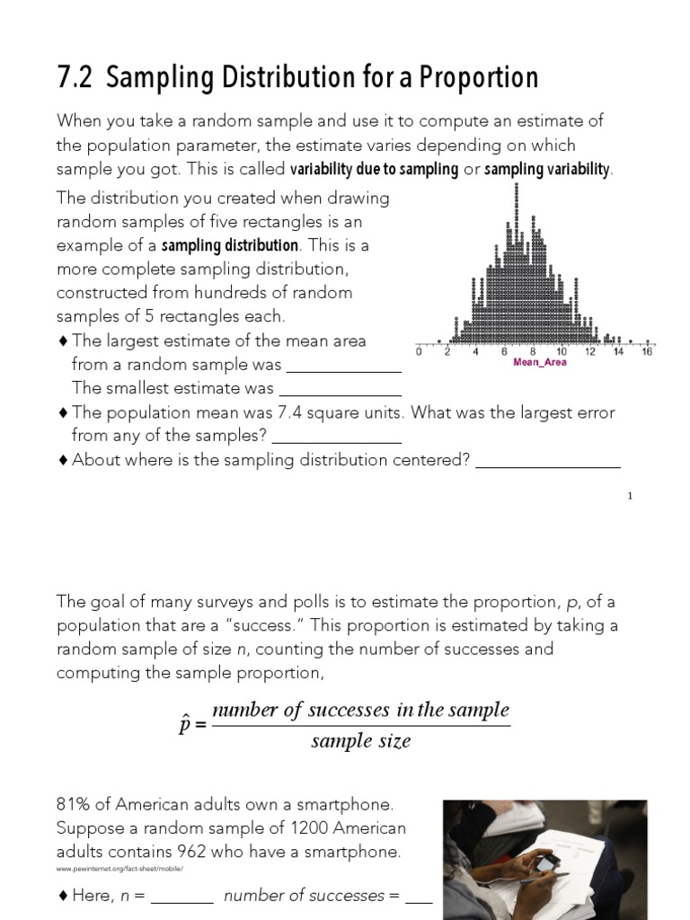 worksheet 1 on sampling distributions