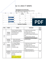 Builder 3-1 2022 (MWF) : Summer Vacation