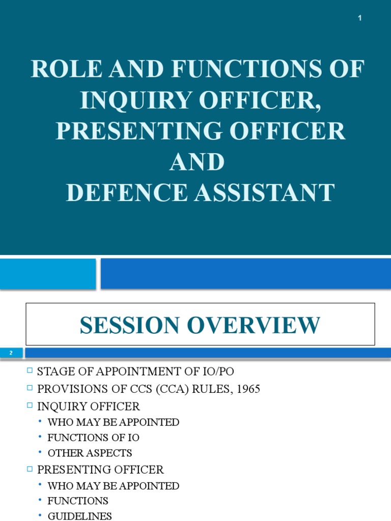 Roles in Departmental Enquiry Process | PDF | Witness | Government