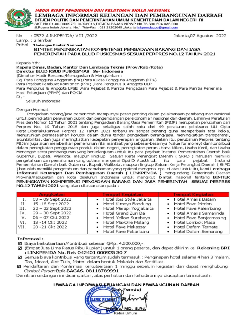Bimtek Pengadaan Barang dan Jasa Pemerintah | PDF | Bisnis
