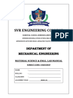 SVR Engineering College Material Science Lab Manual