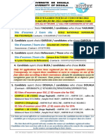 0 Centres Et Lieux de Composition Retenus Pour Le Concours 2022