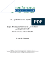 Legal Reading and Success in Law School - An Empirical Study
