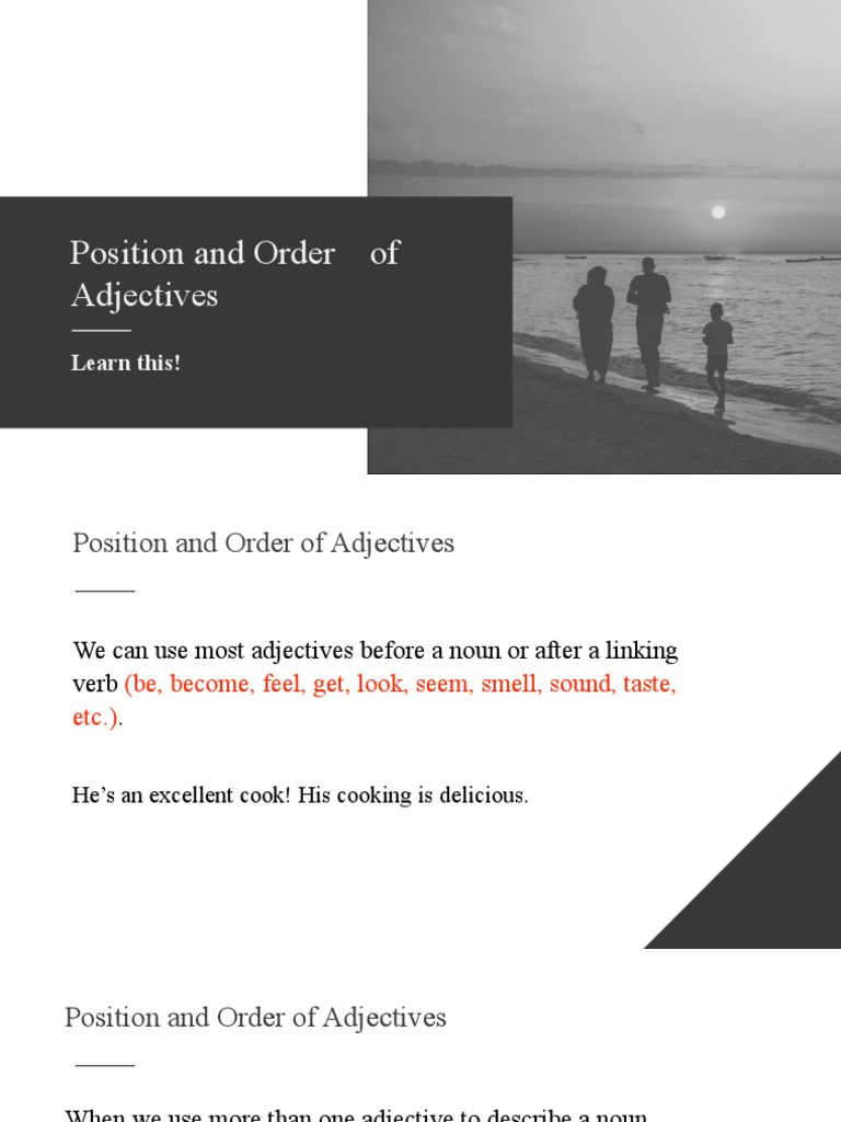 ADJ Position | PDF | Adjective | Linguistic Morphology