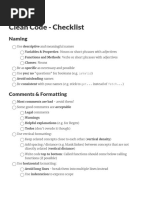 Clean Code Checklist