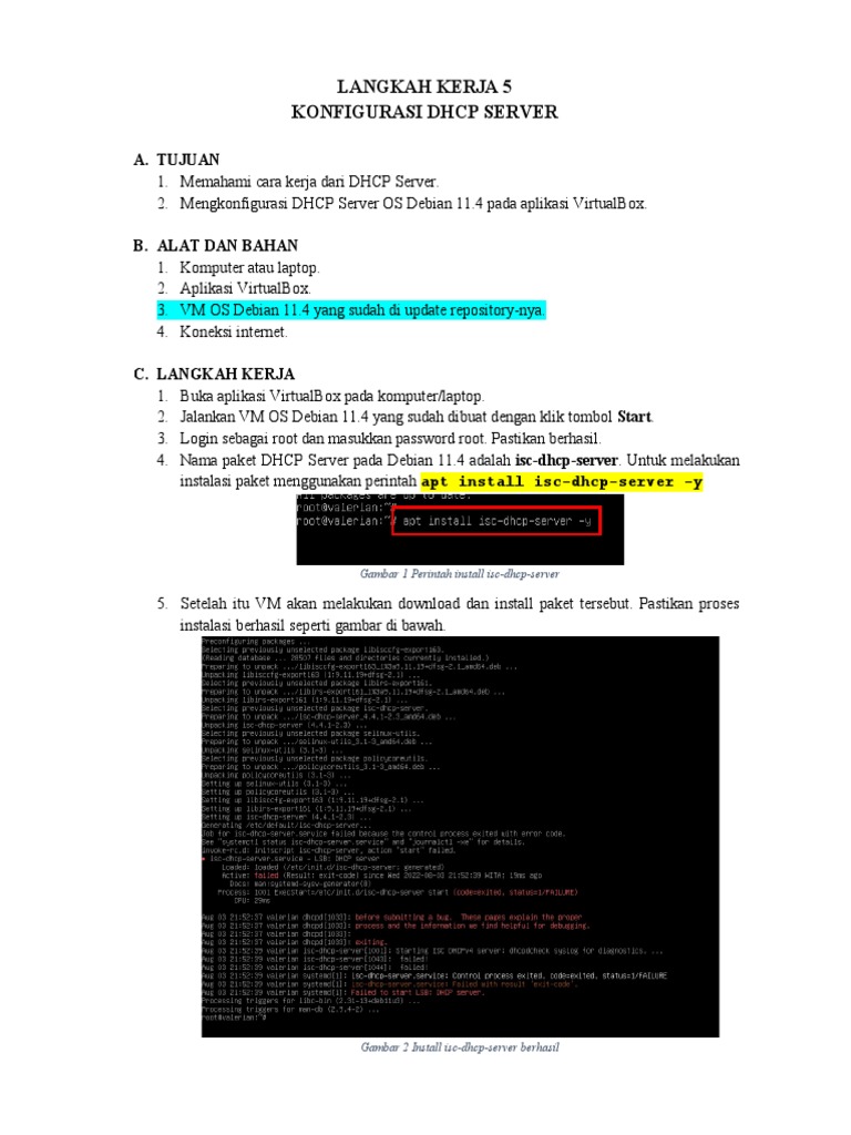 LANGKAH KERJA 5 KONFIGURASI DHCP SERVER Share | PDF