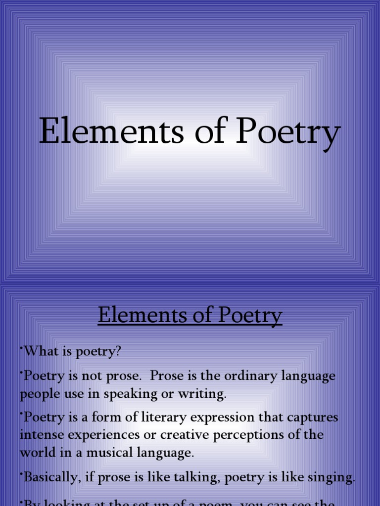 Elements Of Poetry Pdf Poetry Sonnets
