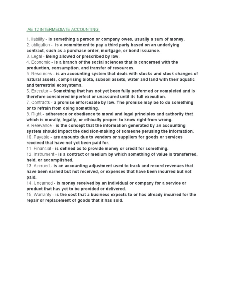 Ae 12 Intermediate Accounting | PDF | Finance & Money Management