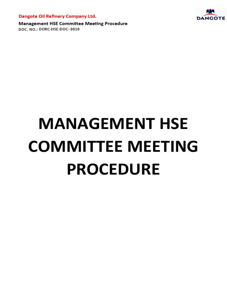 HSE Committee Meeting Procedure Guide | PDF | Personal Protective ...