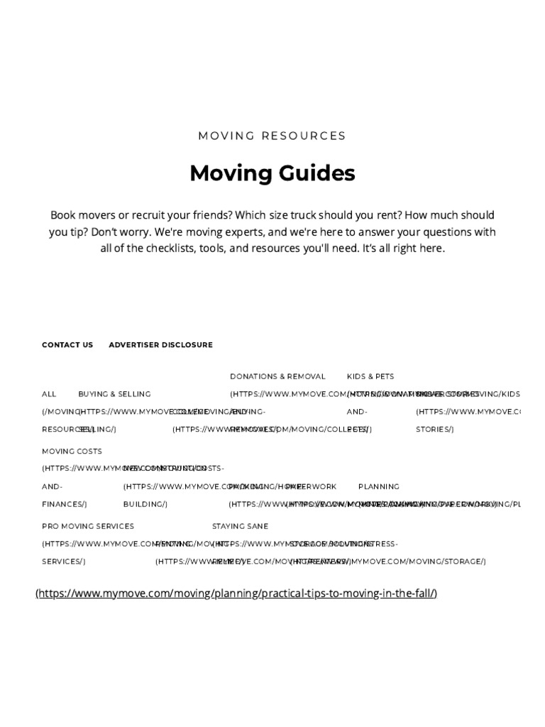 Moving Checklists, Guides, and Tips - MYMOVE | PDF | Renting | Apartment