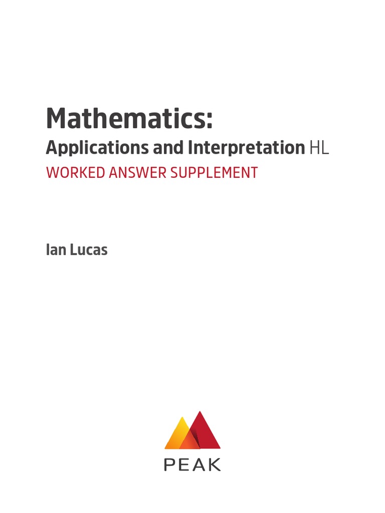 Worked Solutions for IB Math HL | PDF | Eigenvalues And Eigenvectors ...