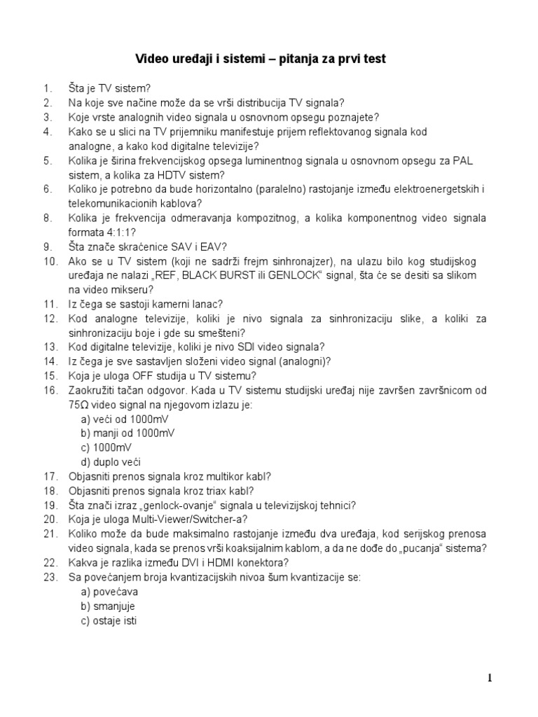 VUS - Pitanja Za Prvi Test - VUS - Pitanja - Za - Prvi - Test | PDF