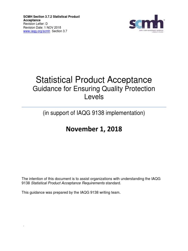 Scmh Iaqg Aoql Values Pdf Engineering Tolerance Statistics