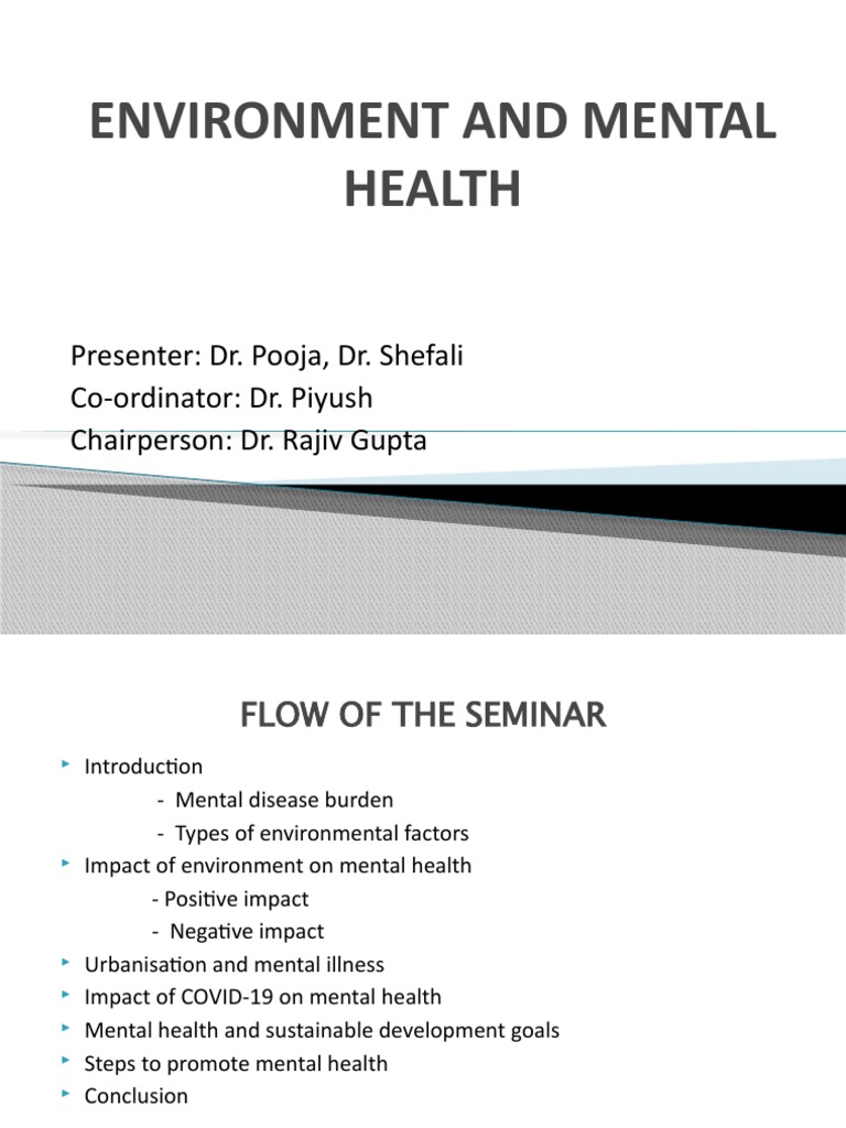 Environment and Mental Health | PDF | Mental Disorder | Depression (Mood)