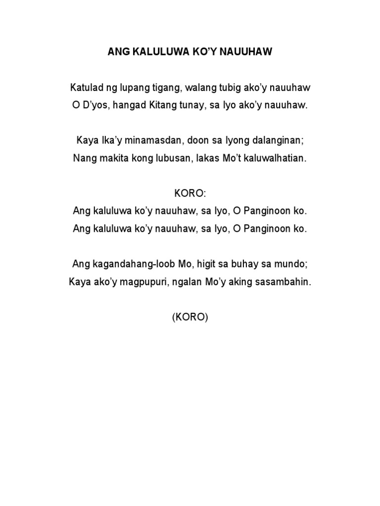 Ang Kaluluwa Koy Nauuhaw | PDF