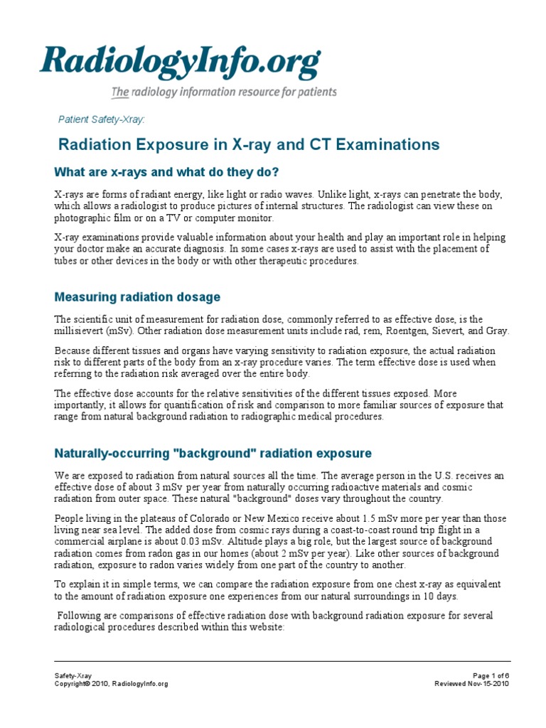 Xray Exposure Ct Scan X Ray
