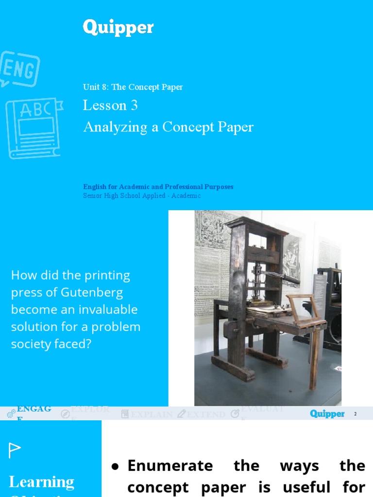 EAP 6 - Unit 8 - Lesson 3 - Analyzing A Concept Paper | PDF ...