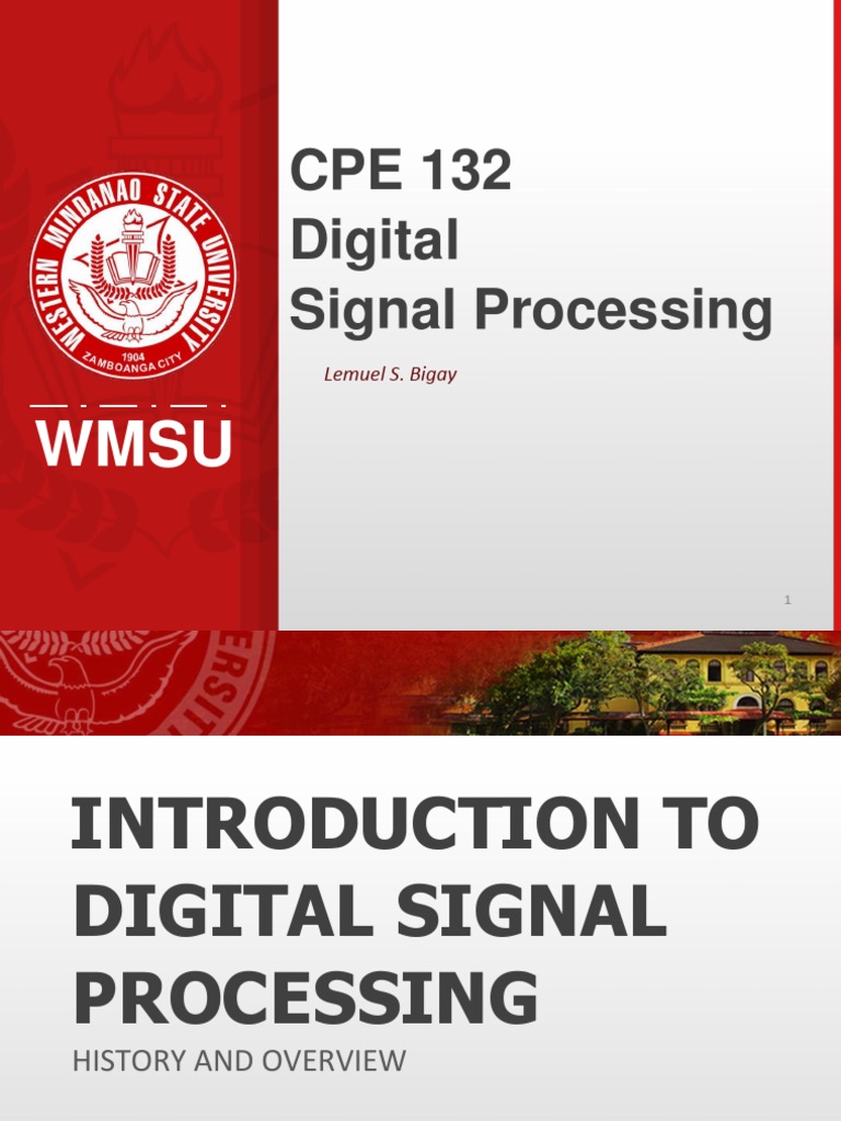 Introduction To Digital Signal Processing History and Overview PDF