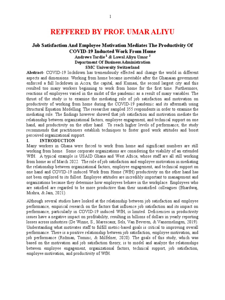 Job Satisfaction and Employee Motivation Mediates The Productivity of ...