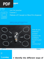 EAP 2 - Unit 8 - Lesson 2 - Patterns of Concept (Or Idea) Development