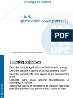 Topic 4: Hydroelectric Power Plants (1) : Tecnologia de Centrals - Grau Enginyeria en Energia - EEBE (UPC)