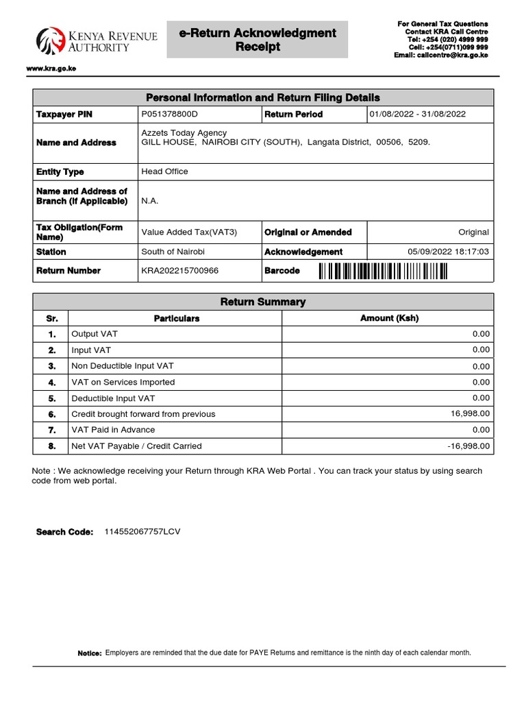 Receipt 10 PDF Value Added Tax Receipt