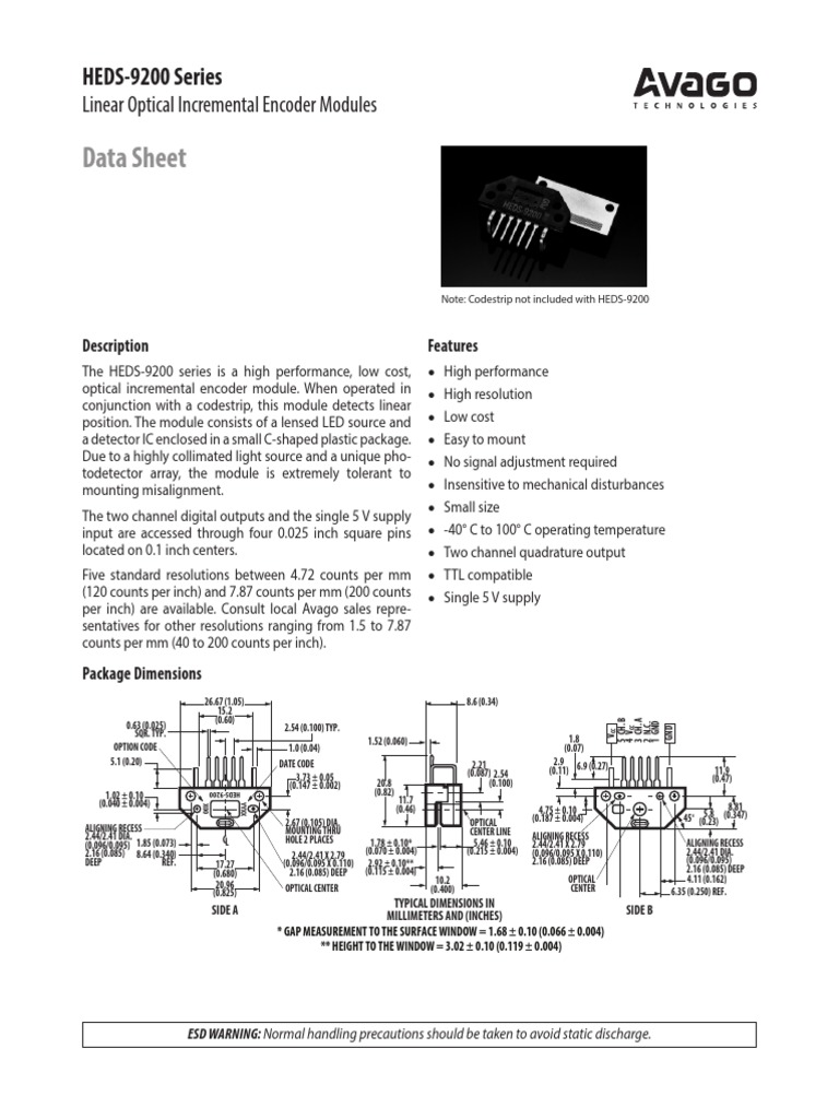 Linear Optical Incremental Encoder Modules | PDF | Detector (Radio ...