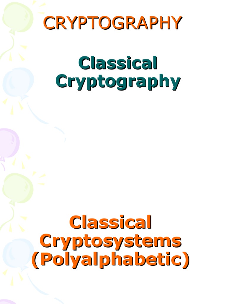 L-3 - Classical Ciphers 2 | PDF | Cipher | Cryptography