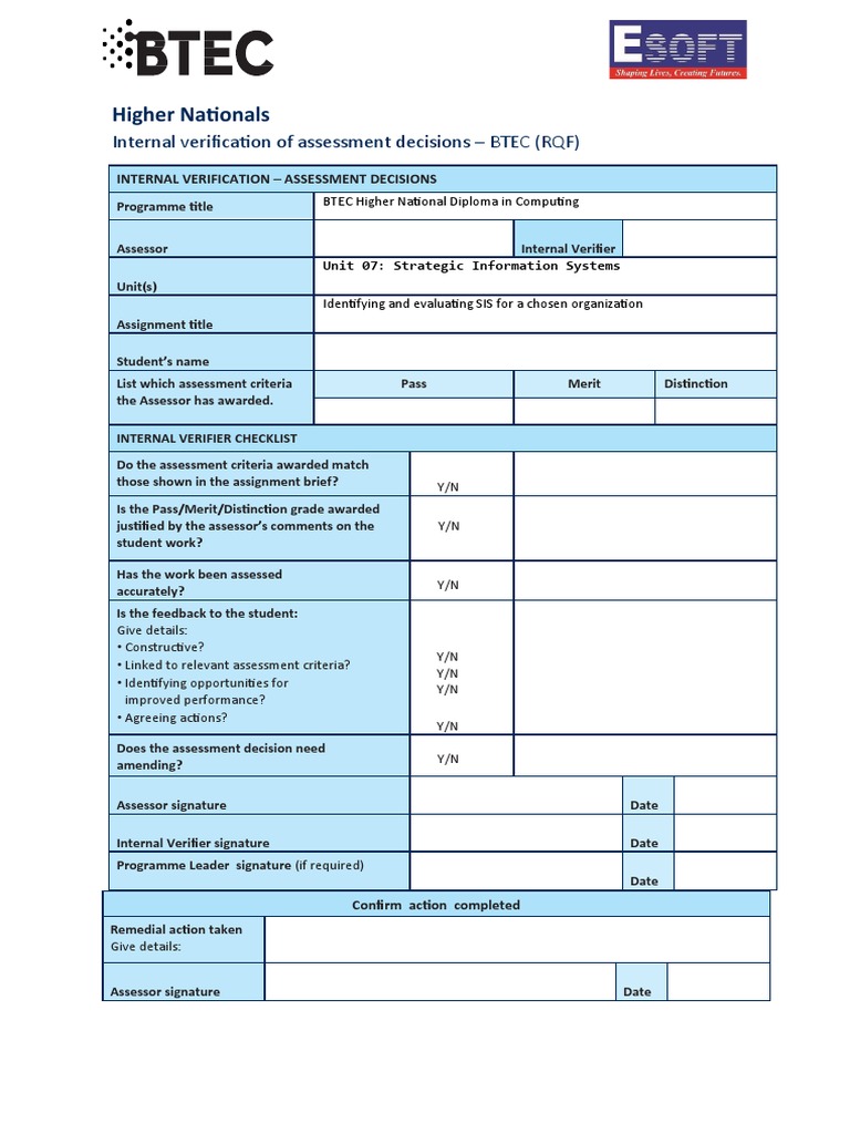 Internal Verification for BTEC Computing Assignments | PDF | Plagiarism ...