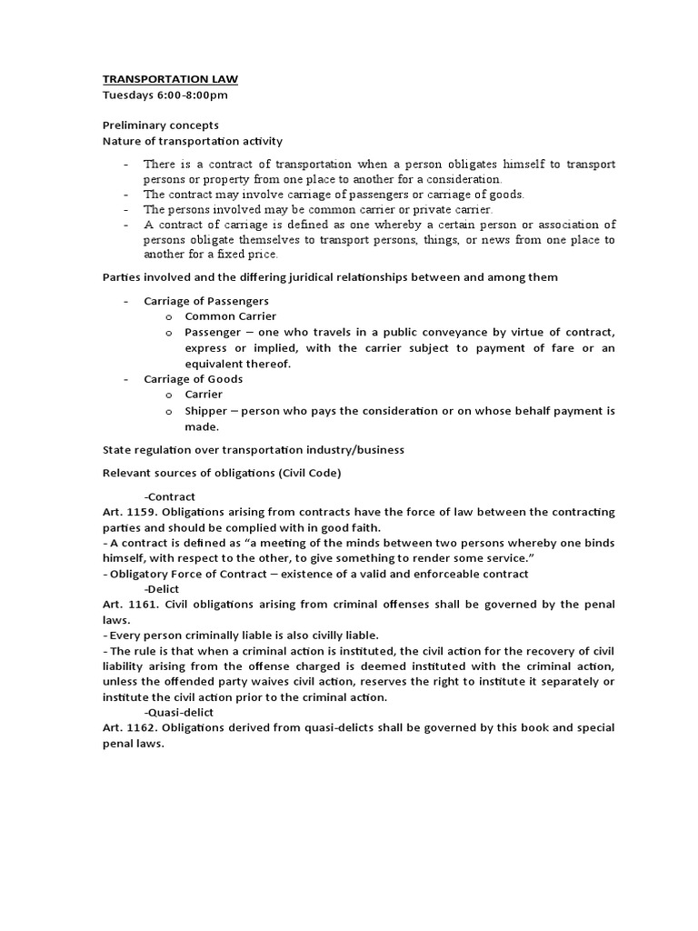 Cases1stbatch PDF Common Carrier Legal Liability