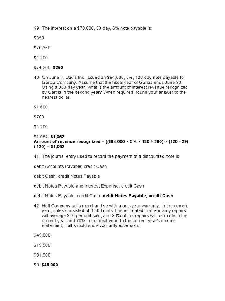 Calculate interest on notes payable | PDF | Debits And Credits | Stocks