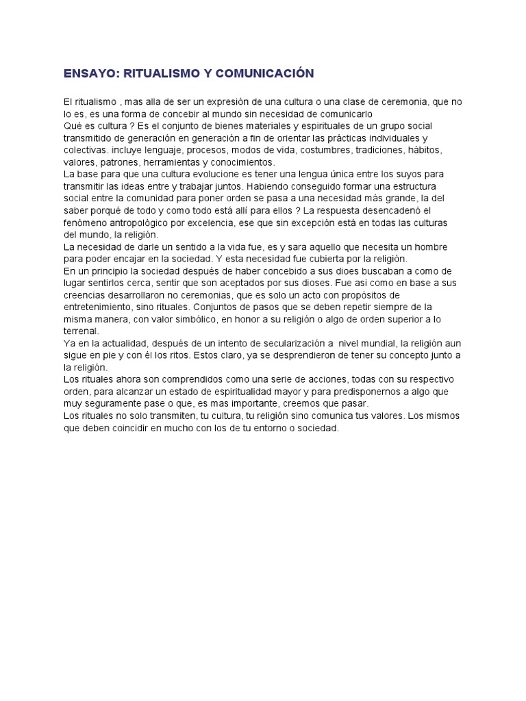 Ritualismo: Cultura y Comunicación | PDF | Religión y espiritualidad