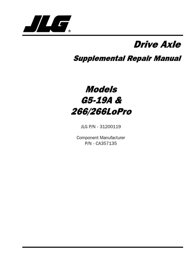 CARRARO Drive Axle Repair Manual PDF