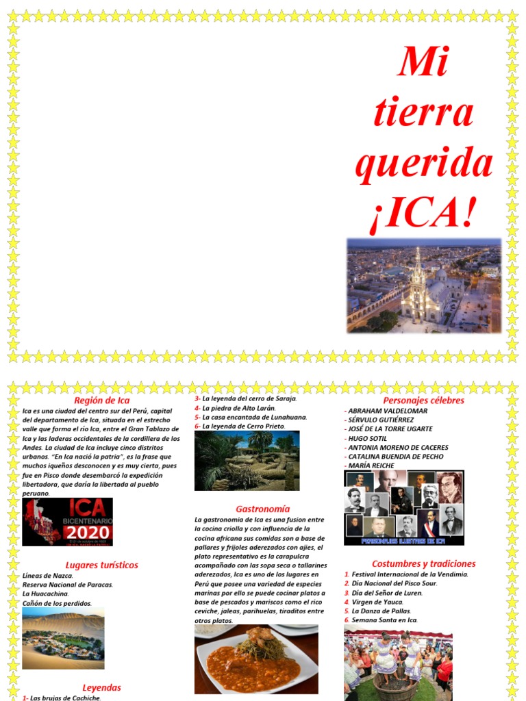 Región de Ica (Triptico) | PDF | Cocina latinoamericana | Preparación ...