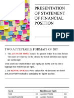 Presentation of Statement of Financial Position