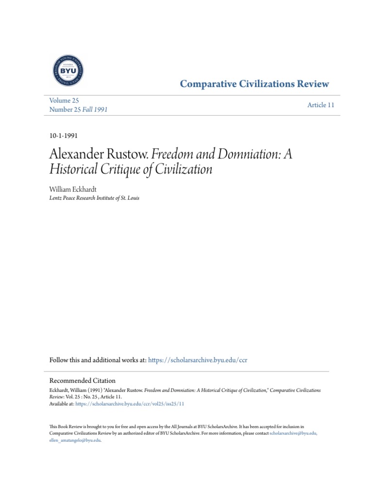 Rustow's Critique of Civilization | PDF