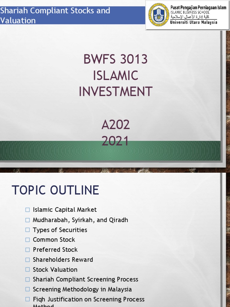 Shariah Compliant Stock Valuation Guide | PDF | Stocks | Dividend