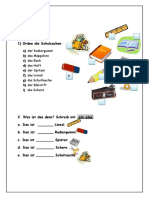 Arbeitsblatt Schulsachen 5. Klasse