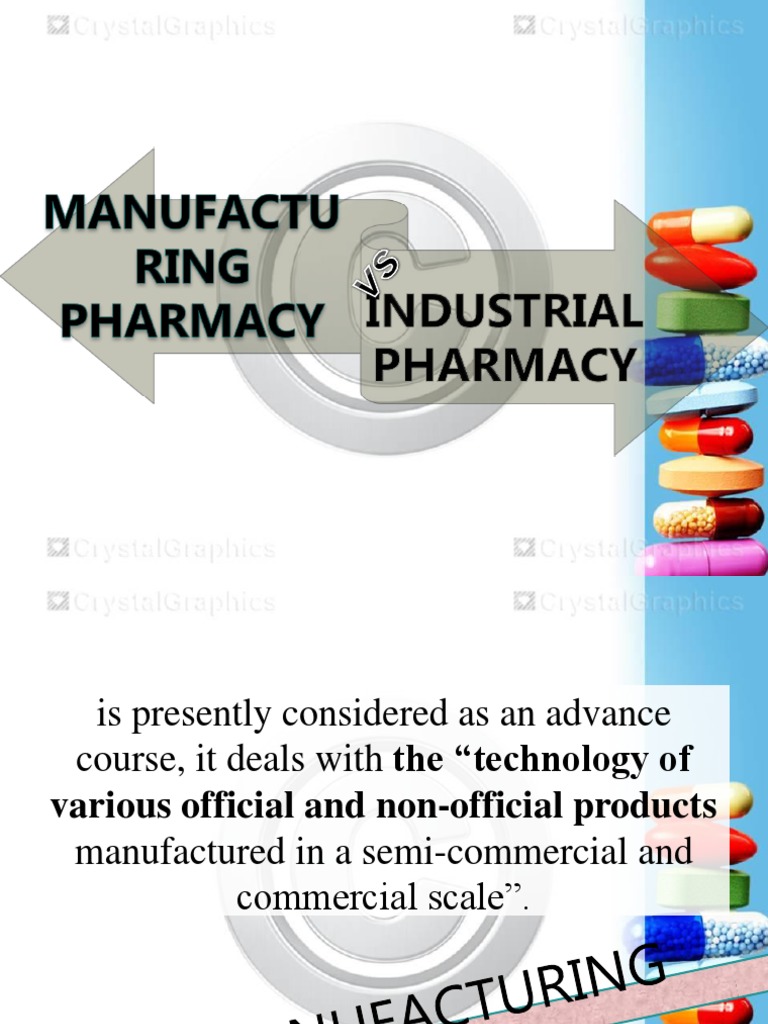 1 Manufacturing Pharmacy and Industrial Pharmacy | PDF | Pharmacy ...