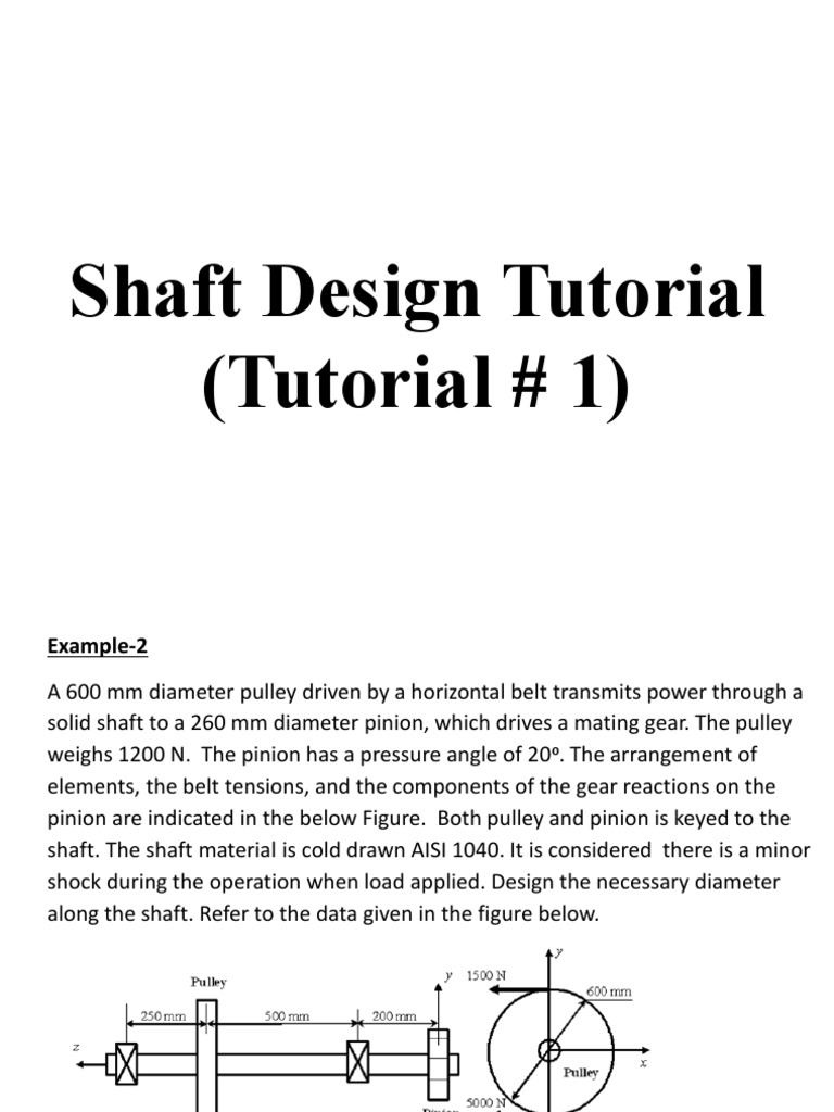 TUTORIAL5 SHAFT DESIGN With Solution PDF Electric Motor Gear