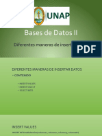 Diferentes Maneras de Insertar Datos