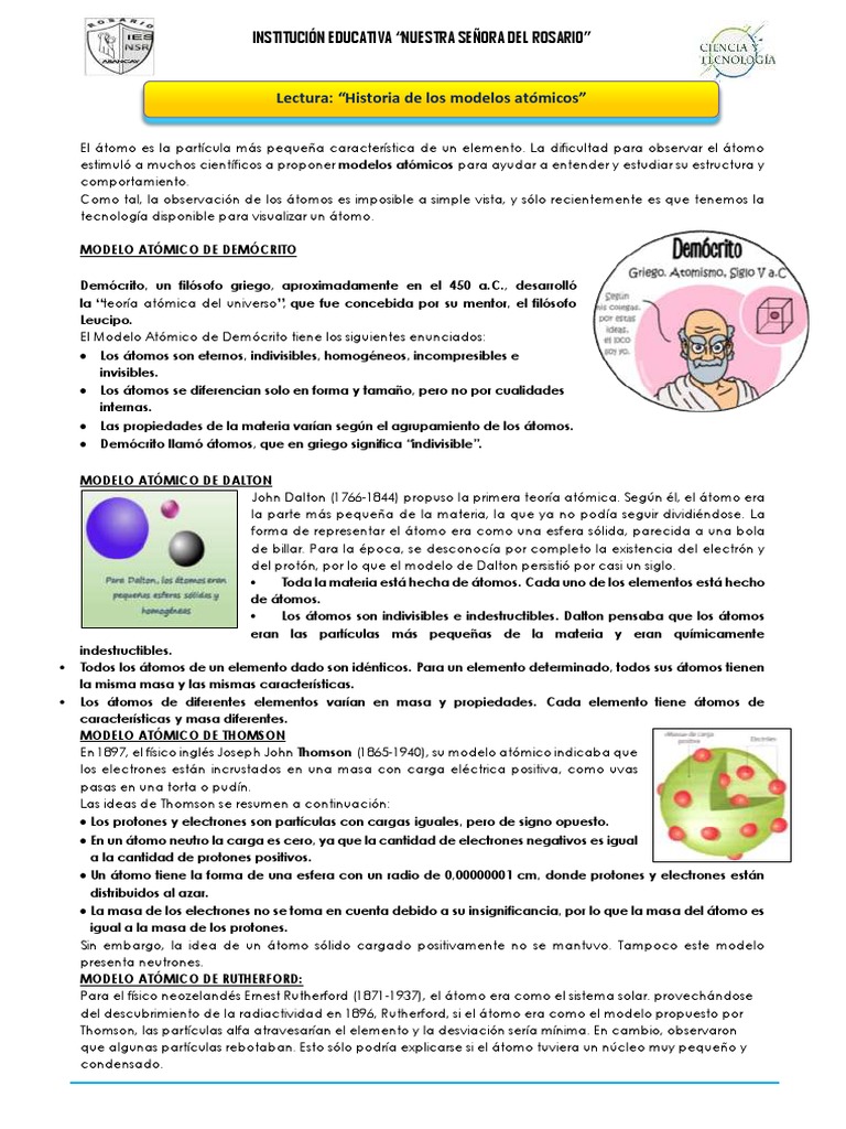 Modelos Atómicos Pdf átomos Núcleo Atómico