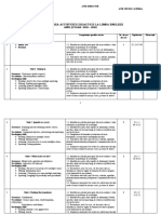 Planificarea Activităţii Didactice La Limba Engleză: ANUL ŞCOLAR: 2021 - 2022