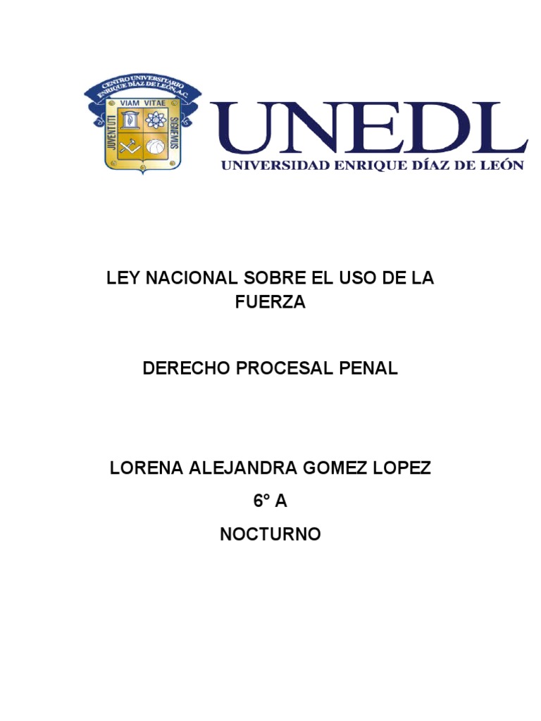 Ley Nacional sobre el Uso de la Fuerza | PDF | Policía | Justicia