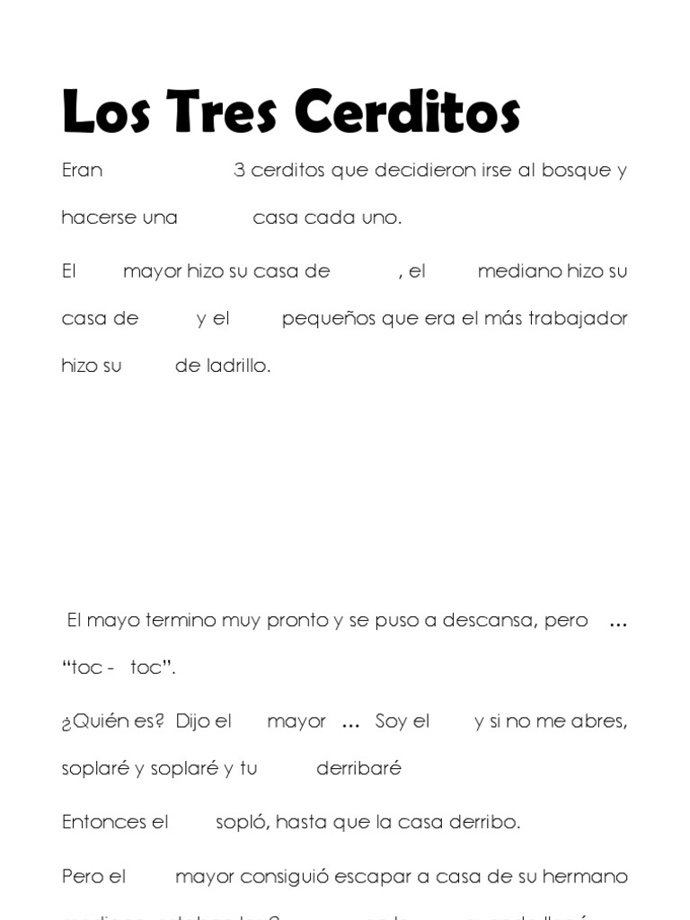 los tres cerditos pictogramas
