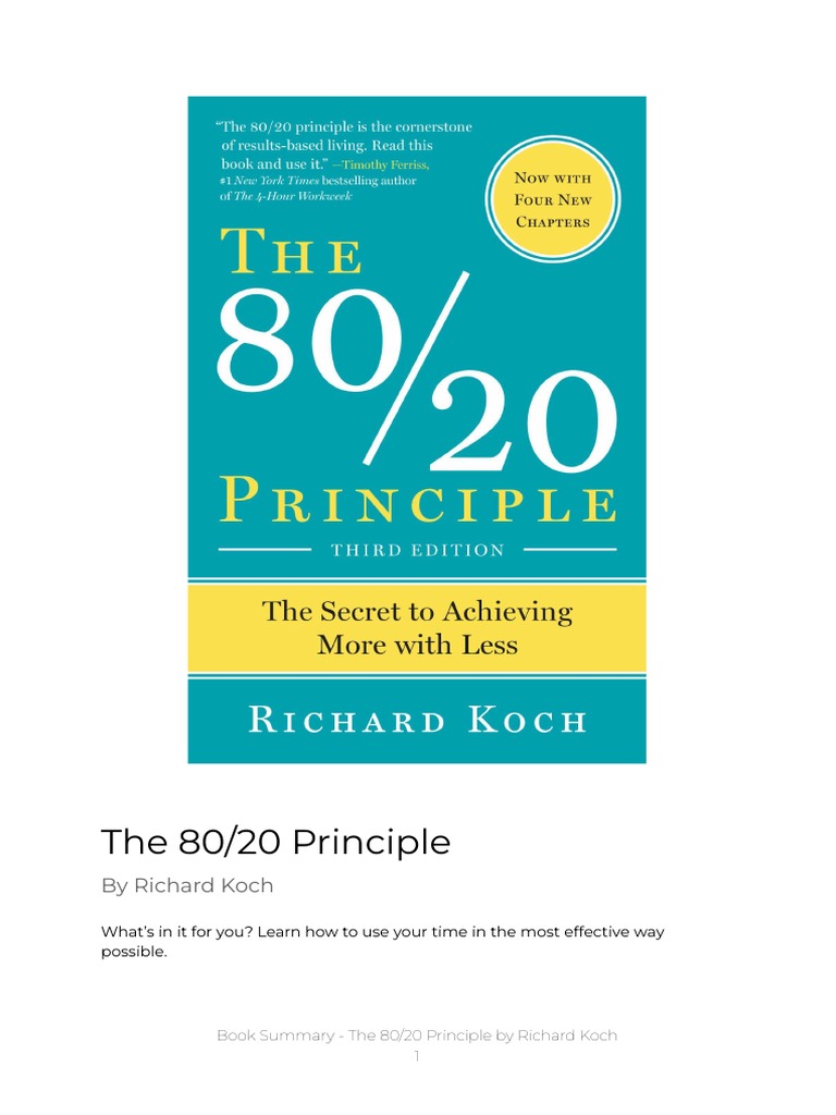Book Summary The 80 20 Principle by Richard Koch PDF