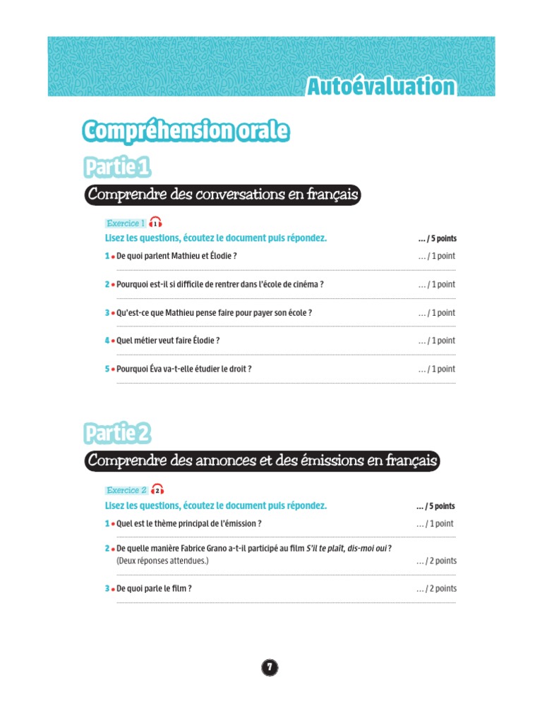 Compréhension orale et écrite en français | PDF | Restaurants | Cuisine